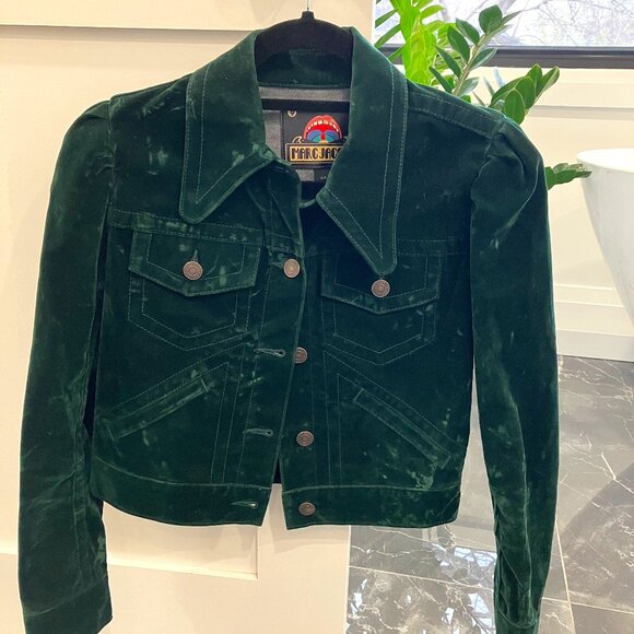 MARC JACOBS - forest green velvet cropped jacket - S/P - Picture 1 of 3
